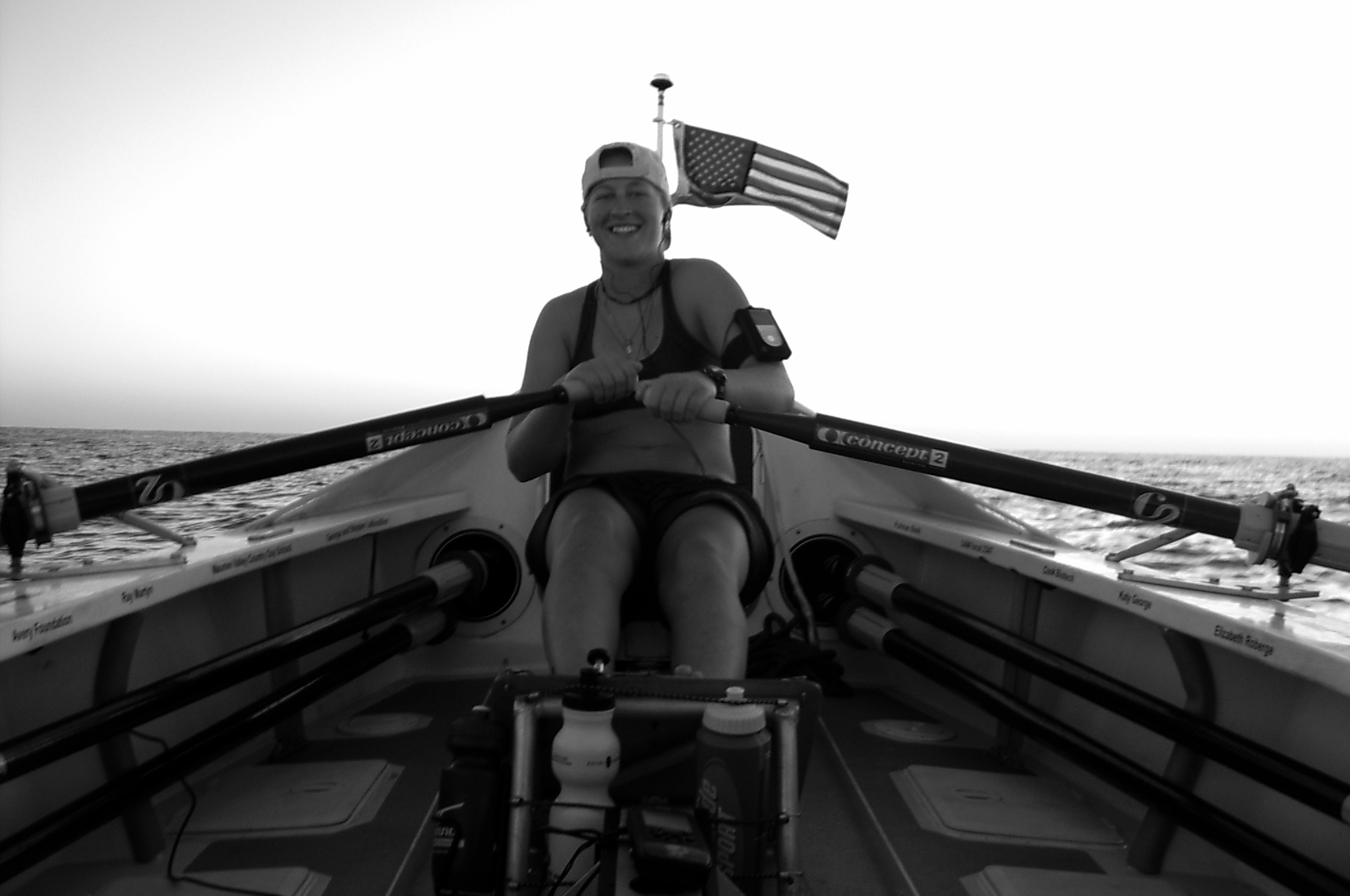 Dr. Kessans rowing in the Woodvale Atlantic Ocean Rowing Race