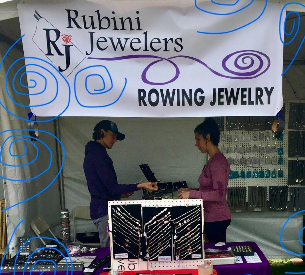 Lauren and Joanna working the Rubini tent at a rowing regatta.
